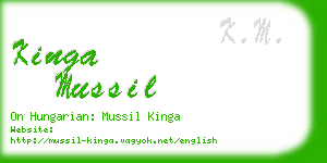 kinga mussil business card